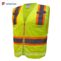 Factory Roadway Jacket Neon Yellow Hi Vis Reflective Strips Work Wear ANSI Class 2 High Visibility Security Safety Vest